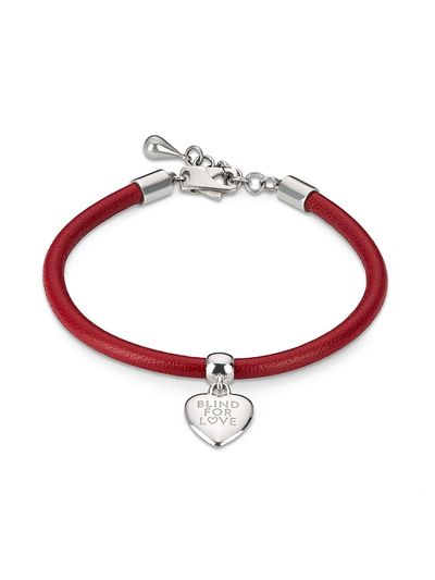 Gucci Women's Blind For Love Sterling Silver & Leather Heart Charm Bracelet
