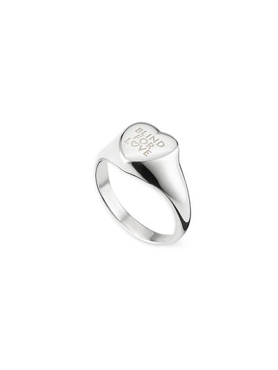 Gucci Women's Blind For Love Sterling Silver Heart Signet Ring