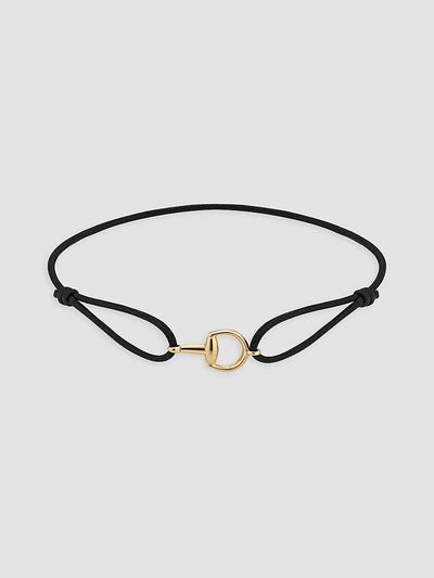 Gucci Women's Cotton & 18K Yellow Gold Horsebit Bracelet