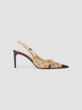 Gucci Women's Donna 80MM GG Canvas Slingback Pumps