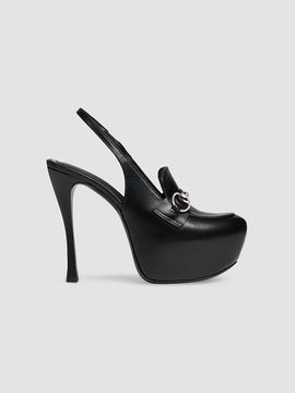 Gucci Women's Fame Leather Platform Slingback Pumps