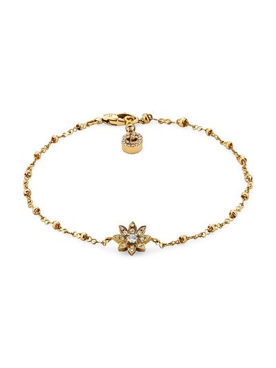 Gucci Women's Flora 18K Yellow Gold & 0.22 TCW Diamond Bracelet/ 6.7"