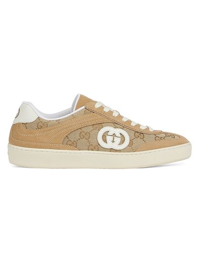 Gucci Women's G75 Suede & GG Canvas Low-Top Sneakers