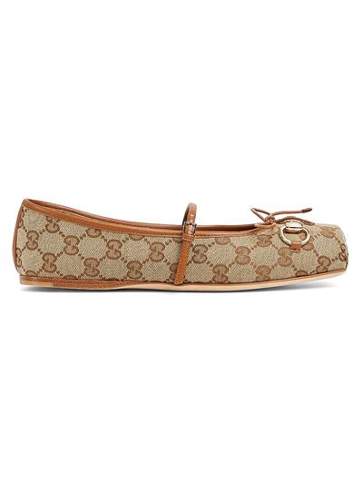 Gucci Women's GG Canvas Horsebit Ballet Flats