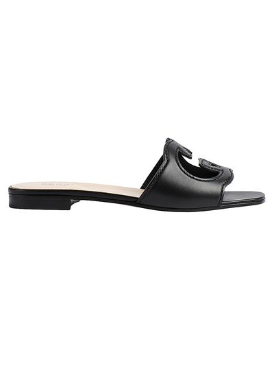 Gucci Women's GG Cut-Out Leather Slides