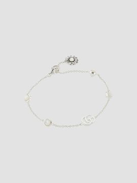 Gucci Women's GG Marmont Flower Sterling Silver & Pearl Bracelet