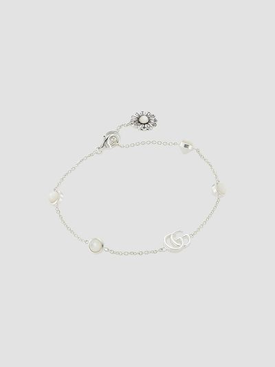 Gucci Women's GG Marmont Flower Sterling Silver & Pearl Bracelet