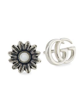 Gucci Women's GG Marmont Flower Sterling Silver & Pearl Stud Earrings