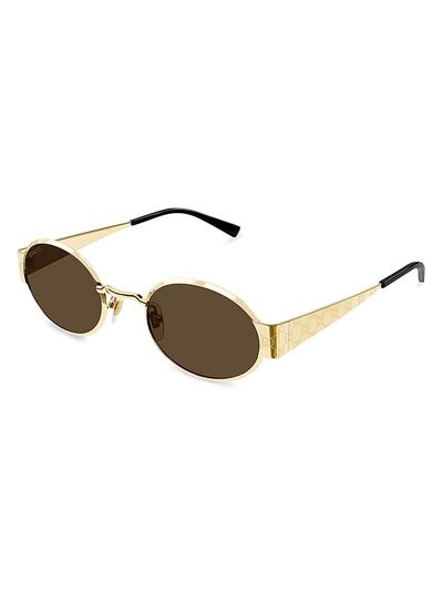 Gucci Women's GG Monogram 51MM Metal Oval Sunglasses