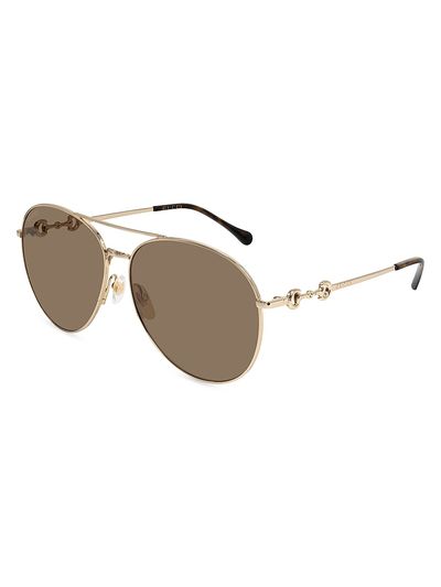 Gucci Women's Horsebit 60MM Pilot Sunglasses