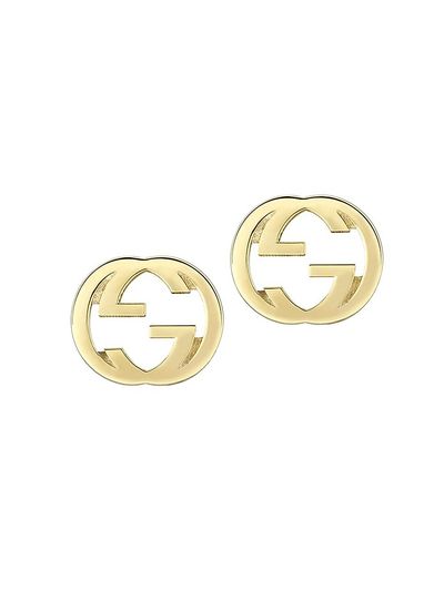 Gucci Women's Interlocking G 18K Yellow Gold Stud Earrings