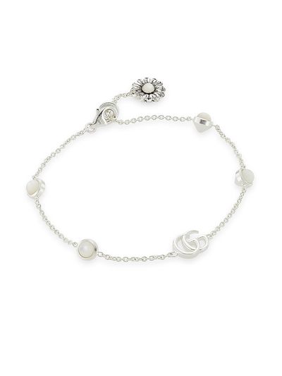 Gucci Women's Sterling Silver & Mother-Of-Pearl GG Marmont Charm Bracelet/6.7"