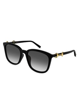 Gucci Women's Through Horsebit 56MM Square Sunglasses