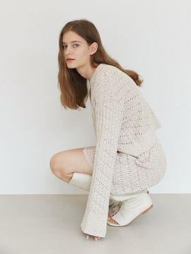 gu_de Elina Crop Knit Top - Powder