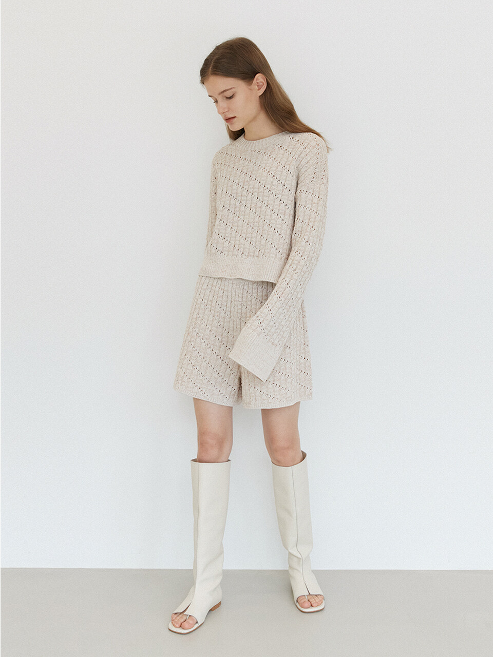 gu_de Elina Knit Shorts - Powder