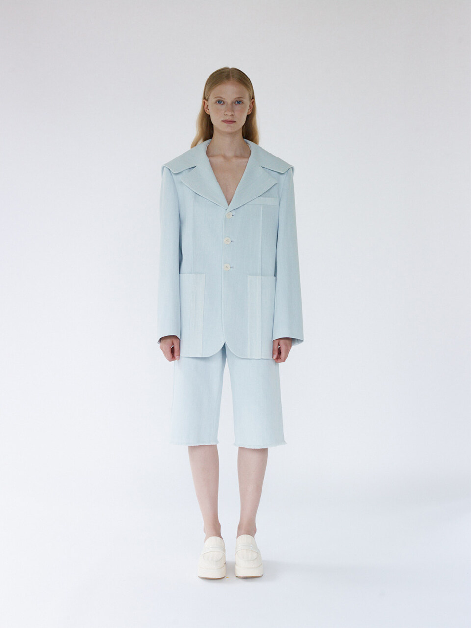 gu_de Ella Sailor Collar Jacket - Baby Blue