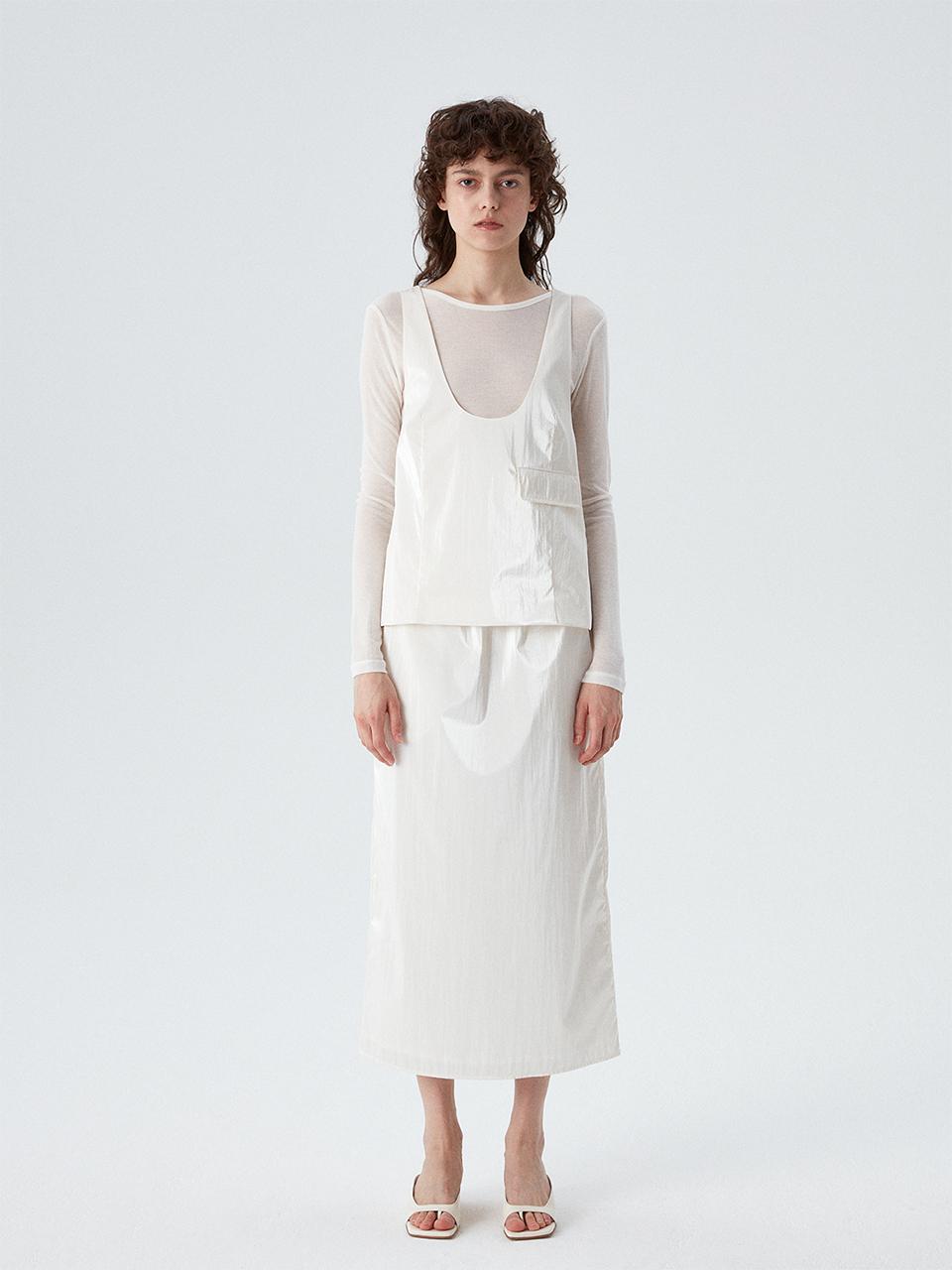 gu_de Eve Midi Skirt - Pearl