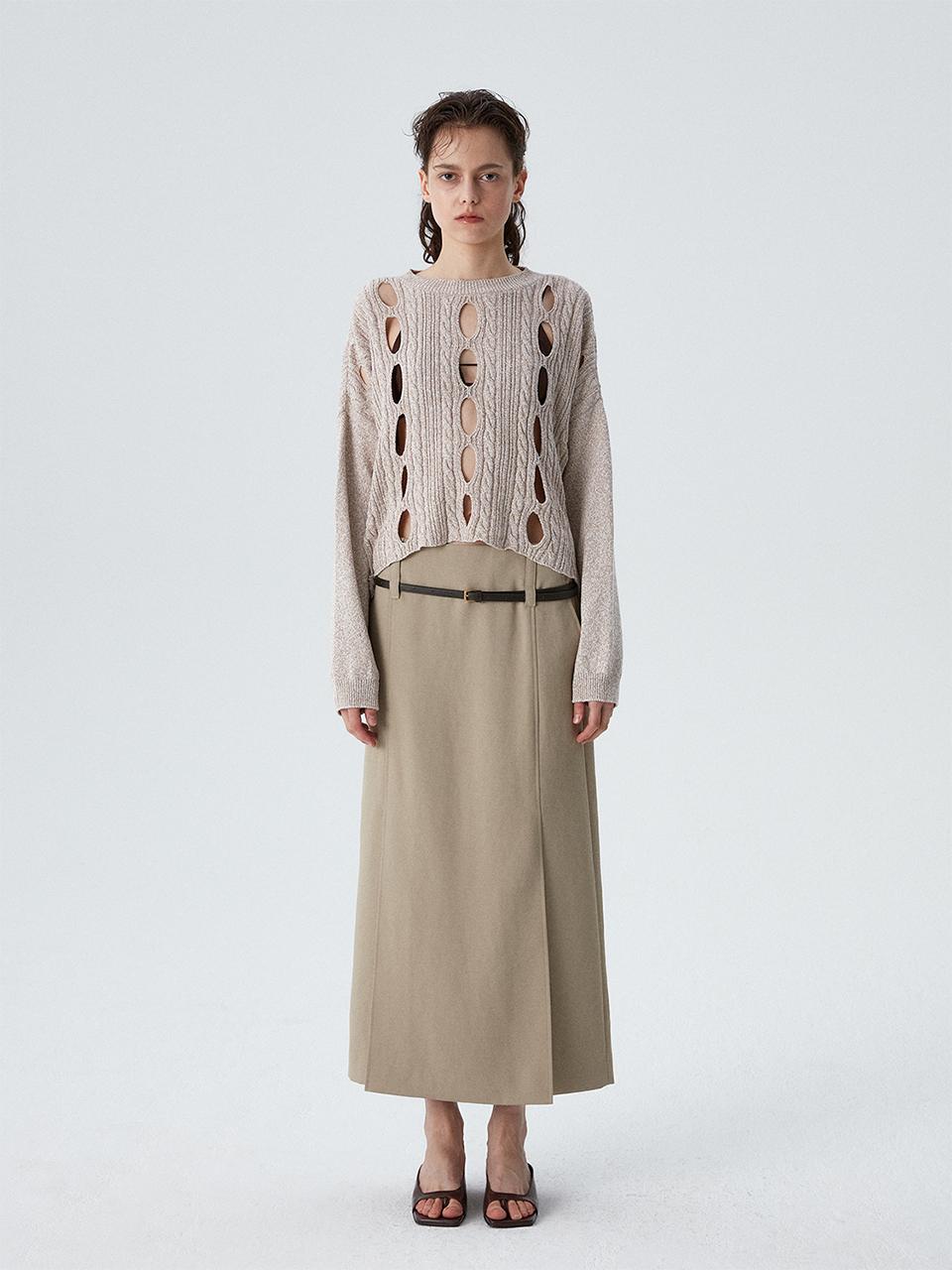 gu_de Flowing A-line Full-length Maxi Skirt