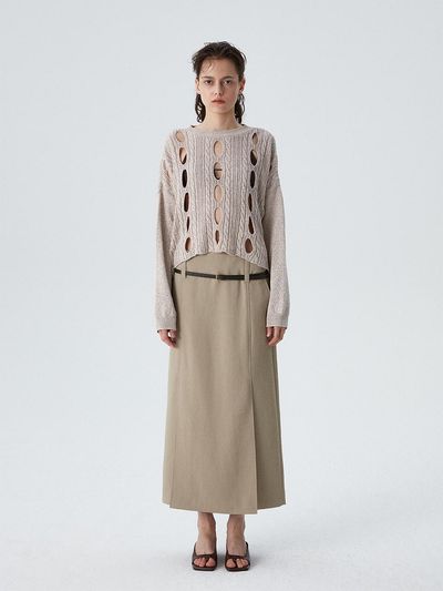 gu_de Flowing A-line Full-length Maxi Skirt