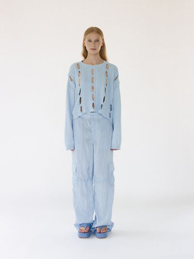 gu_de Joy Cut-Out Pullover - Baby Blue