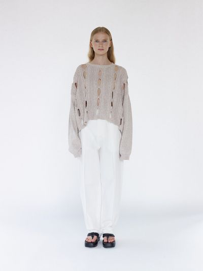 gu_de Joy Cut-Out Pullover - Milk Tea