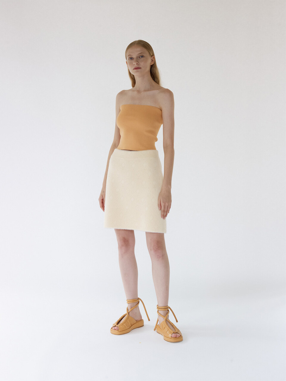 gu_de Sunny Knit Tube Top - Papaya