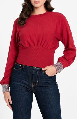 GUESS GUESS Bling Embellished Cuff Sweater