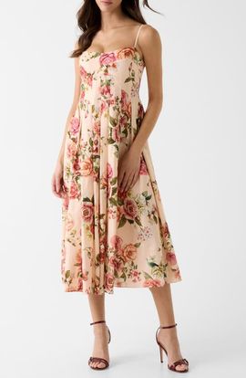 GUESS GUESS Bria Sleeveless Linen Blend Midi Dress