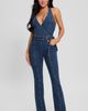 GUESS GUESS Claire Halter Neck Denim Jumpsuit - 4
