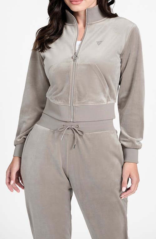 GUESS GUESS Couture Velour Zip-Up Sweatshirt