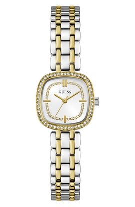 GUESS GUESS Crystal Bezel Two-Tone Bracelet Watch, 25mm 