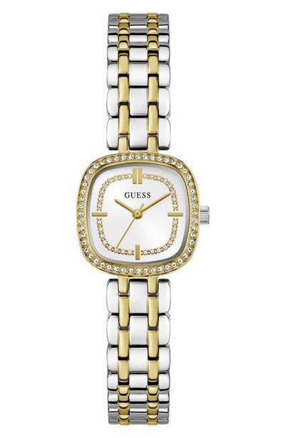 GUESS GUESS Crystal Bezel Two-Tone Bracelet Watch, 25mm 