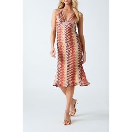 GUESS GUESS Fearne Metallic Halter Midi Dress