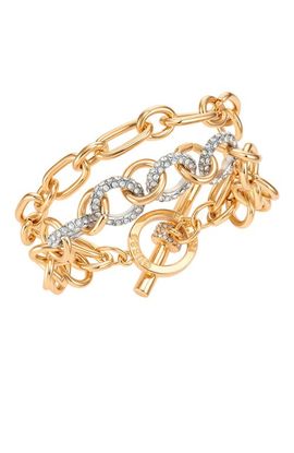 GUESS GUESS Gold-Tone Crystal Toggle Bracelet 