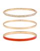 GUESS GUESS Gold-Tone Trio Crystal Bangle Set  - 1