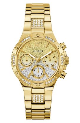 GUESS GUESS Goldtone Multifunction Bracelet Watch, 38mm