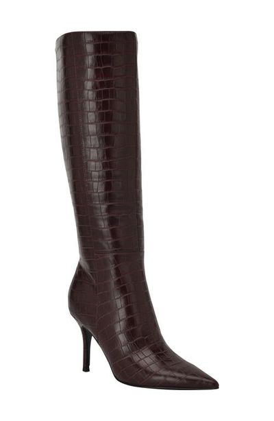 GUESS GUESS Gressa Croc Embossed Knee High Boot