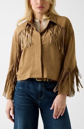 GUESS GUESS Ibby Faux Suede Fringe Jacket