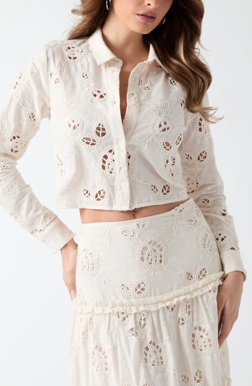 GUESS GUESS Lenora Embroidered Eyelet Crop Top