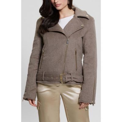 GUESS GUESS Nancy Moto Jacket with Removable Faux Fur Collar