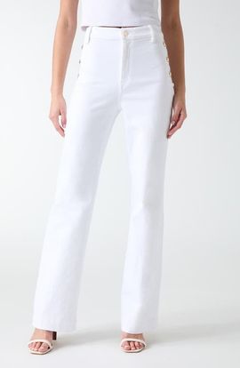 GUESS GUESS New Faye Button Detail High Waist Flare Jeans