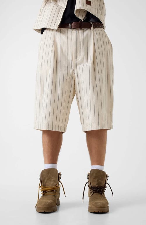 GUESS GUESS Pleated Stripe Baggy Shorts