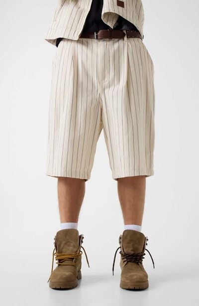 GUESS GUESS Pleated Stripe Baggy Shorts