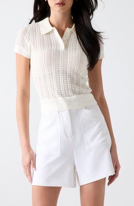 GUESS GUESS Pointelle Polo Sweater