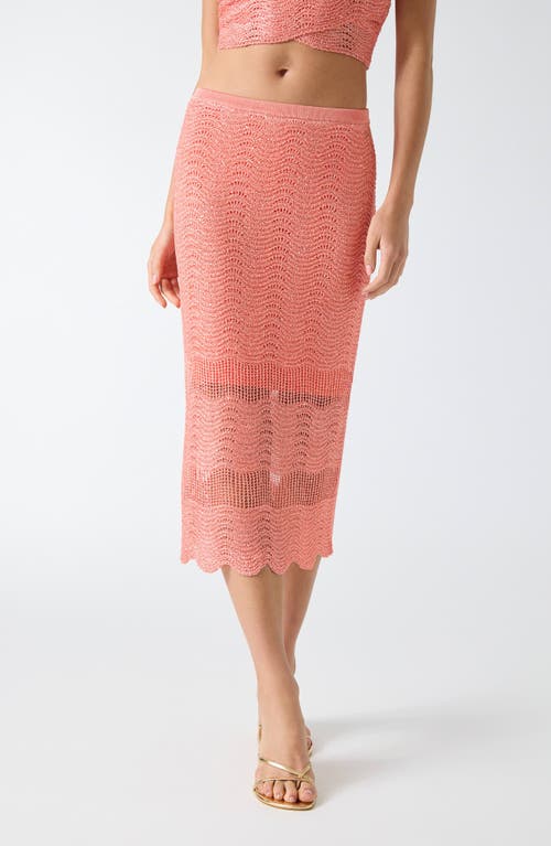GUESS GUESS Pointelle Stitch Sequin Midi Skirt
