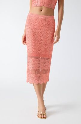 GUESS GUESS Pointelle Stitch Sequin Midi Skirt