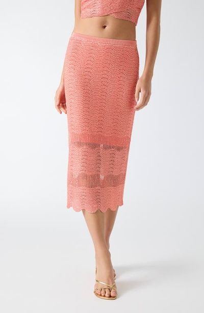 GUESS GUESS Pointelle Stitch Sequin Midi Skirt