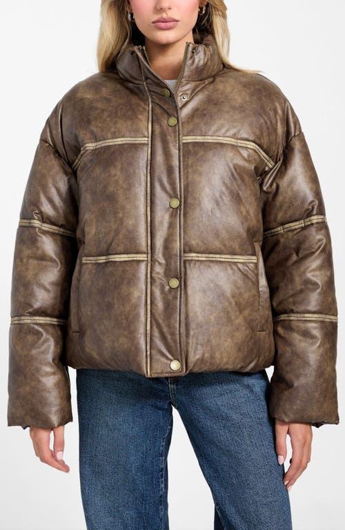 GUESS GUESS Puffa Washed Faux Leather Jacket