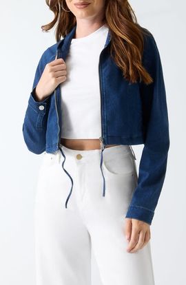 GUESS GUESS Reese Full Zip Denim Hoodie