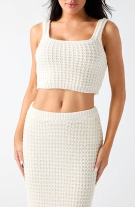 GUESS GUESS Remi Square Neck Cropped Sweater Tank
